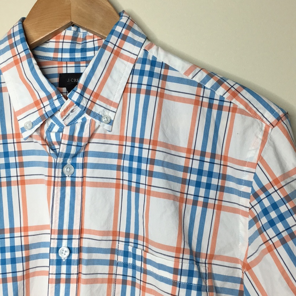 J Crew Men’s Sz Medium Plaid Shirt Casual EUC